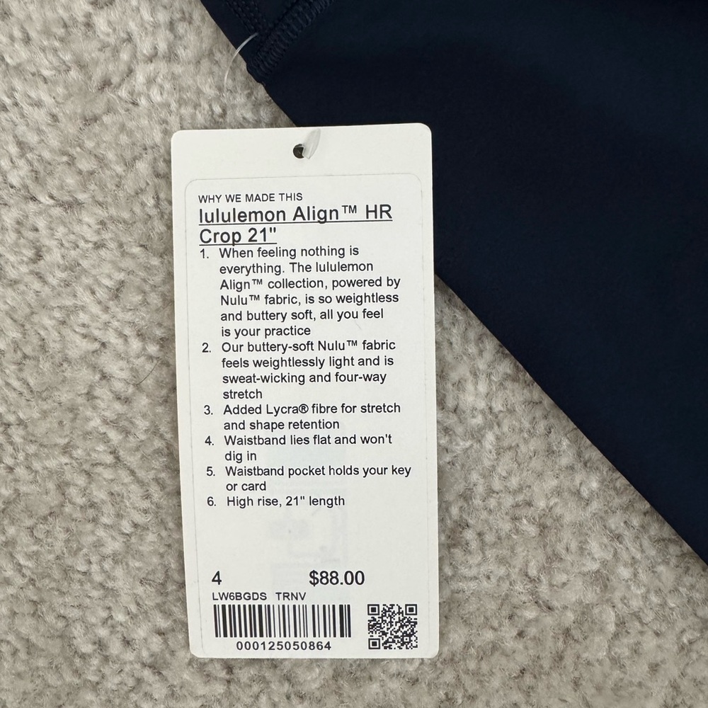 Lululemon high rise align 21” leggings in navy size 4 - Picture 3 of 8